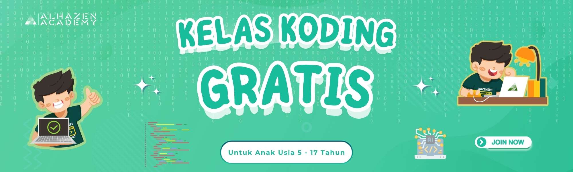 Banner Daftar Kelas Coding Anak Gratis