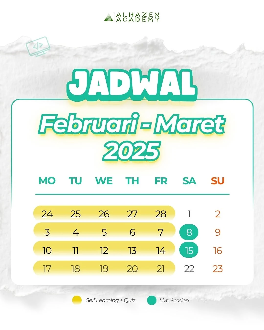 Jadwal kelas PHP Februari Alhazen Academy